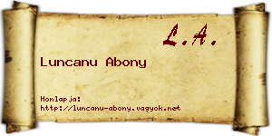 Luncanu Abony névjegykártya